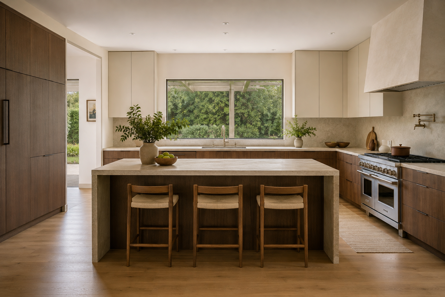 Kitchen Remodeling with natural materials and warm finishes