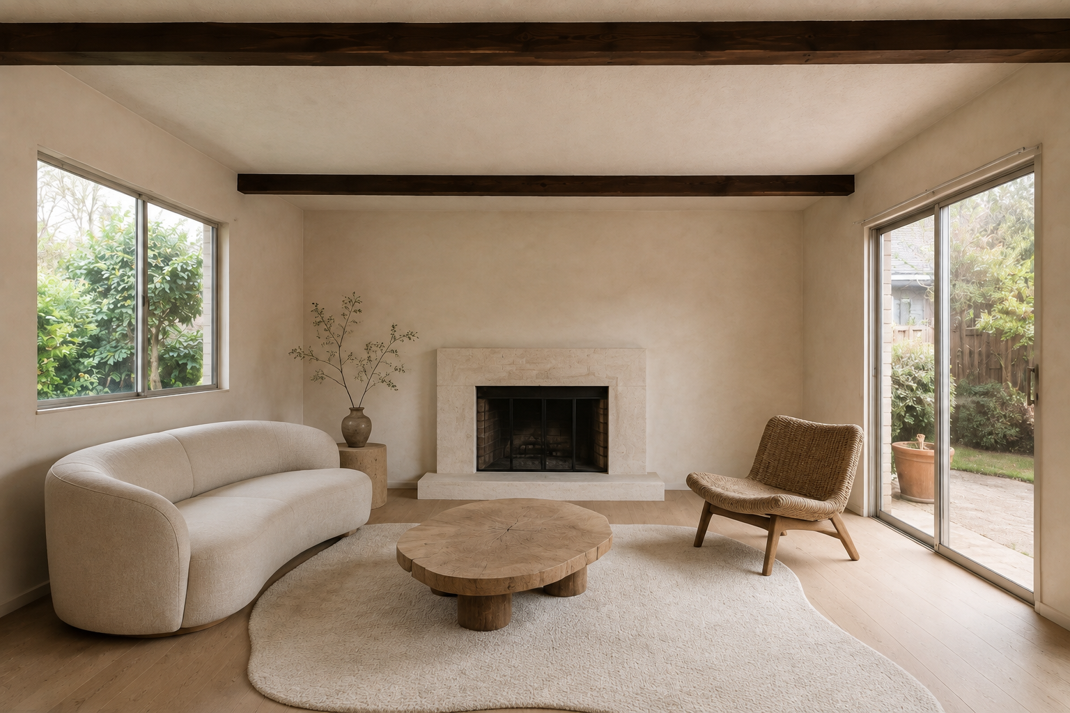Organic Minimalism interior with balanced natural finishes