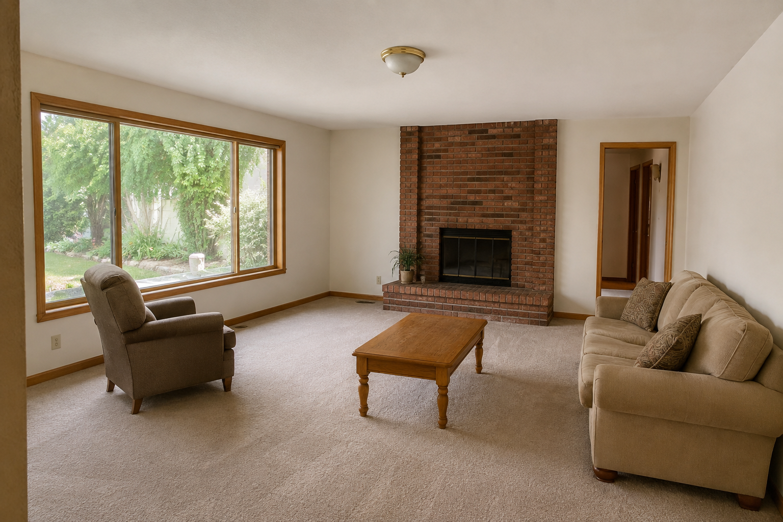 Living room before the warm modern redesign