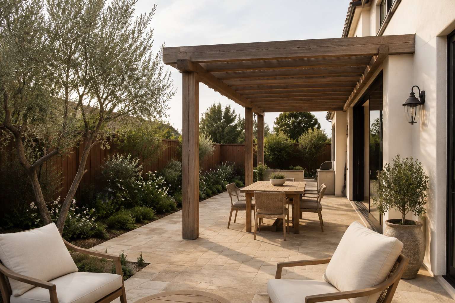Outdoor Living with natural materials and warm finishes